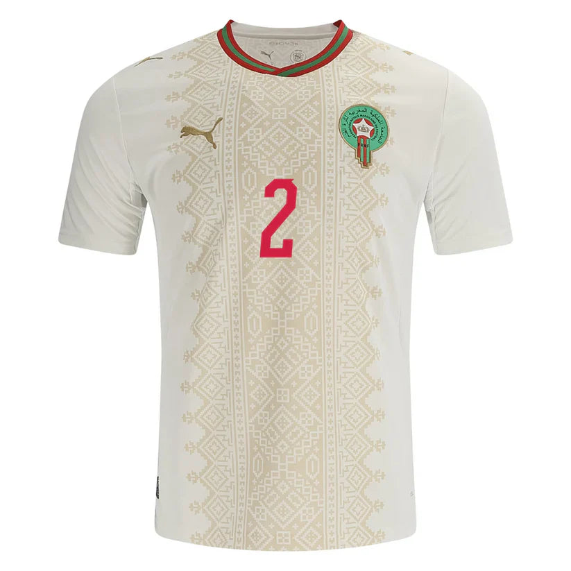 Achraf Hakimi Morocco Away Jersey World Cup 2026 - White