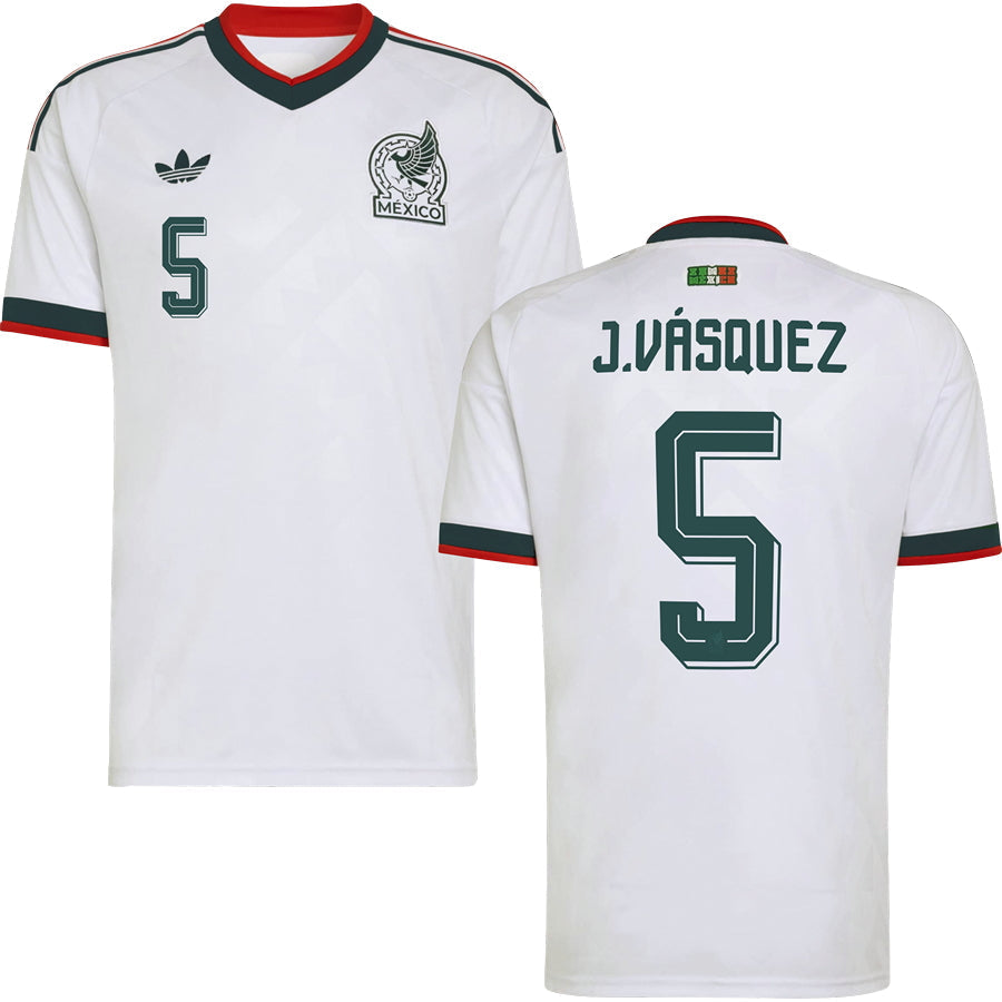 Johan Vásquez Mexico Away Jersey World Cup 2026 - White