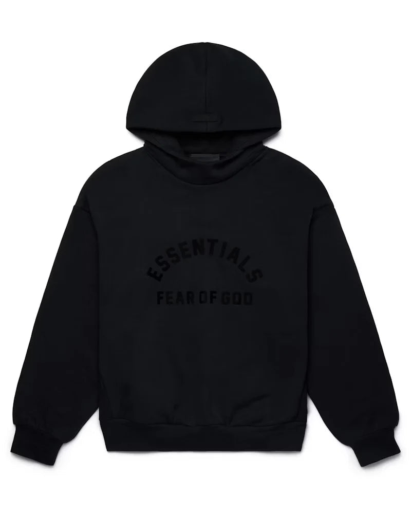 FearofGodEssentialsArchLogoHoodieJetBlack