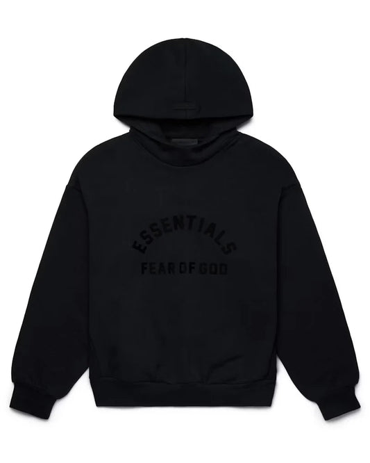 FearofGodEssentialsArchLogoHoodieJetBlack