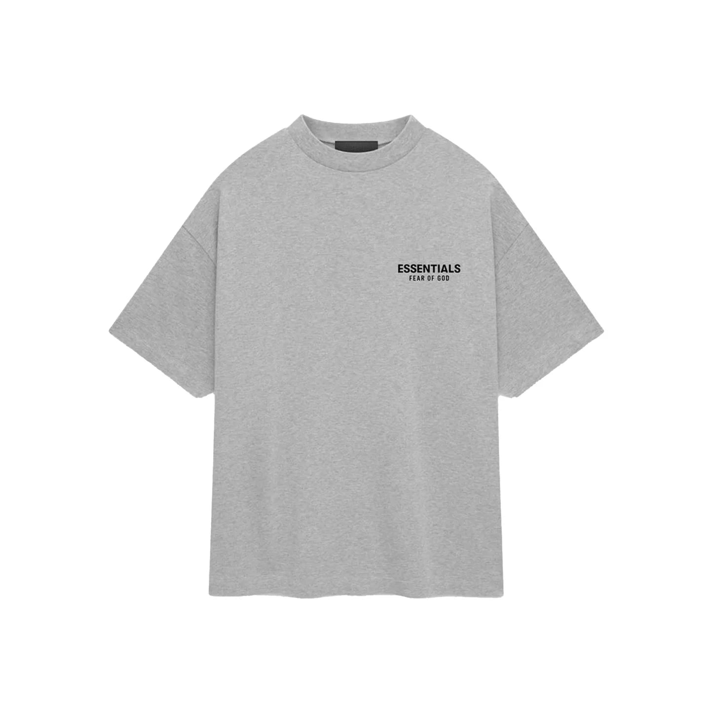 FearofGodEssentialsCoreLogoJerseyCrewneckTeeLightHeatherGrey1