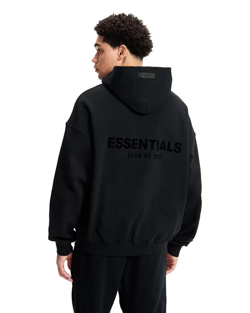 FearofGodEssentialsPulloverChestLogoHoodieStretchLimoBlack3