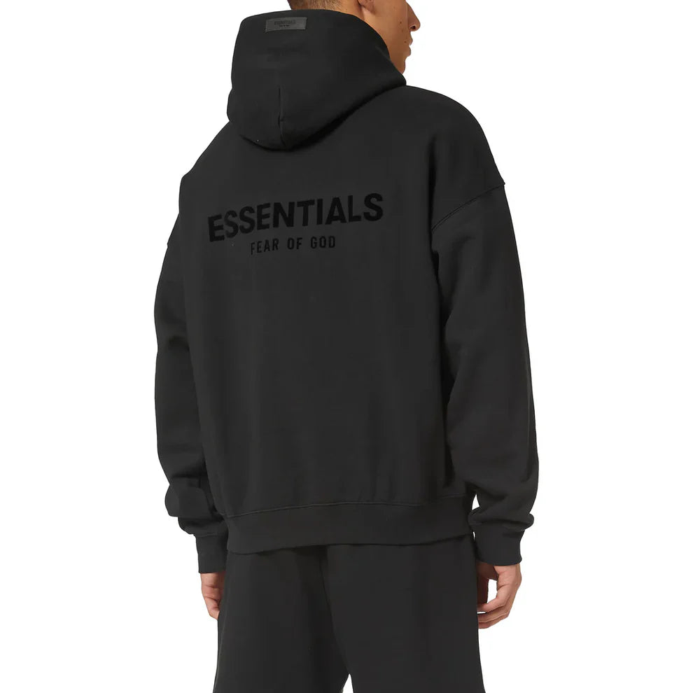 FearofGodEssentialsPulloverChestLogoHoodieStretchLimoBlack8