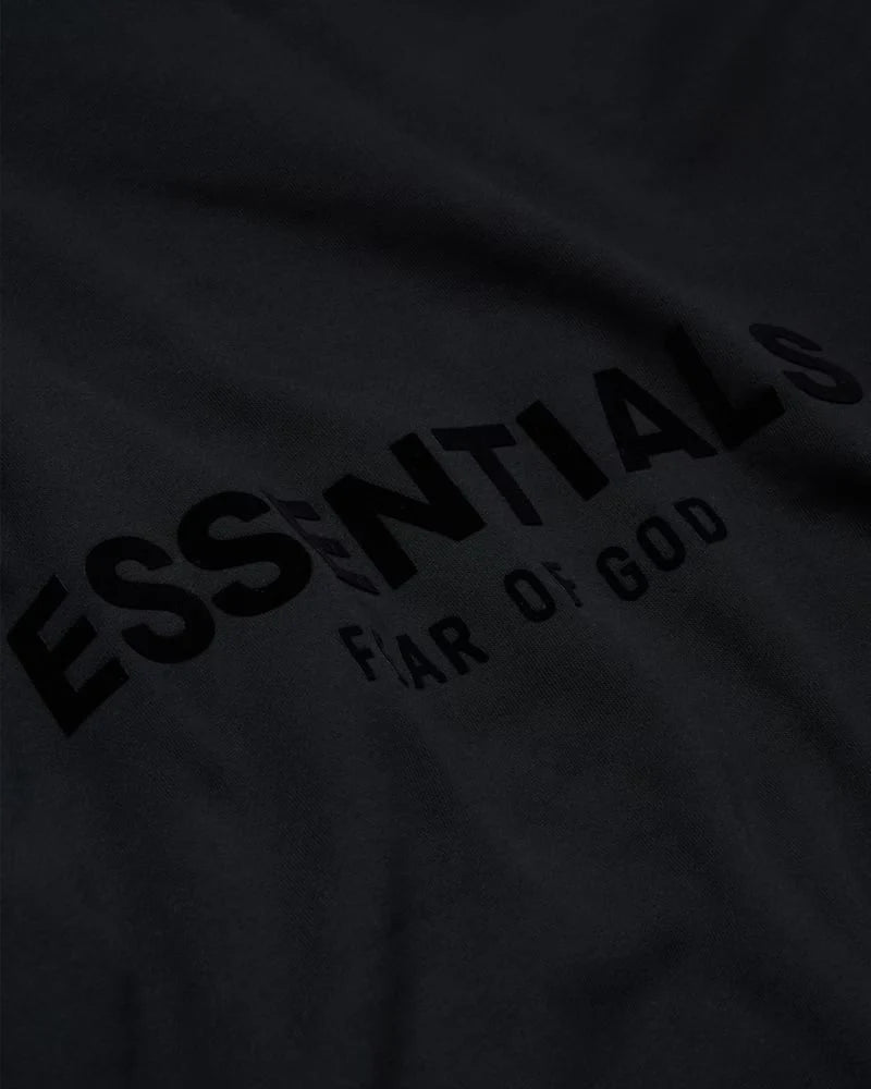 FearofGodEssentialsPulloverChestLogoHoodieStretchLimoBlack2