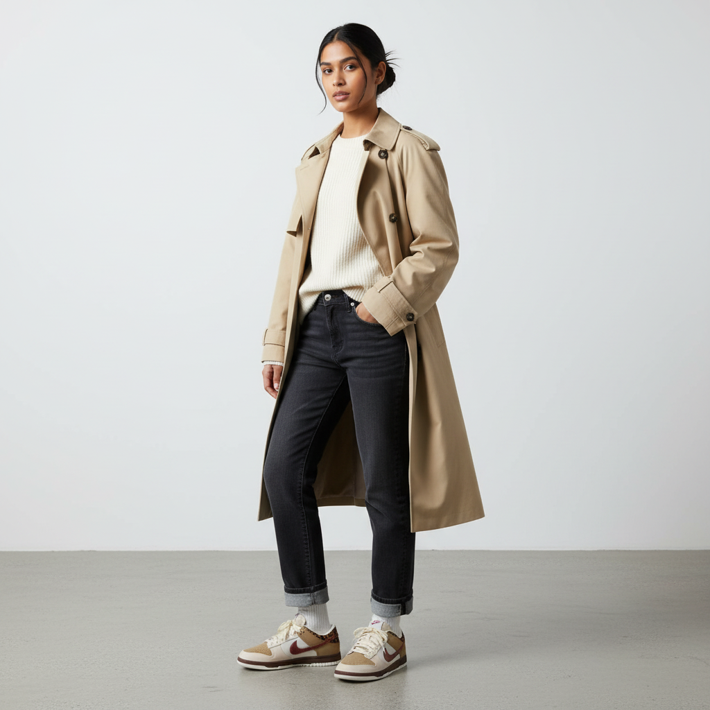 Nike Dunk Low Retro Khaki Team Red Pearl White (Women's)