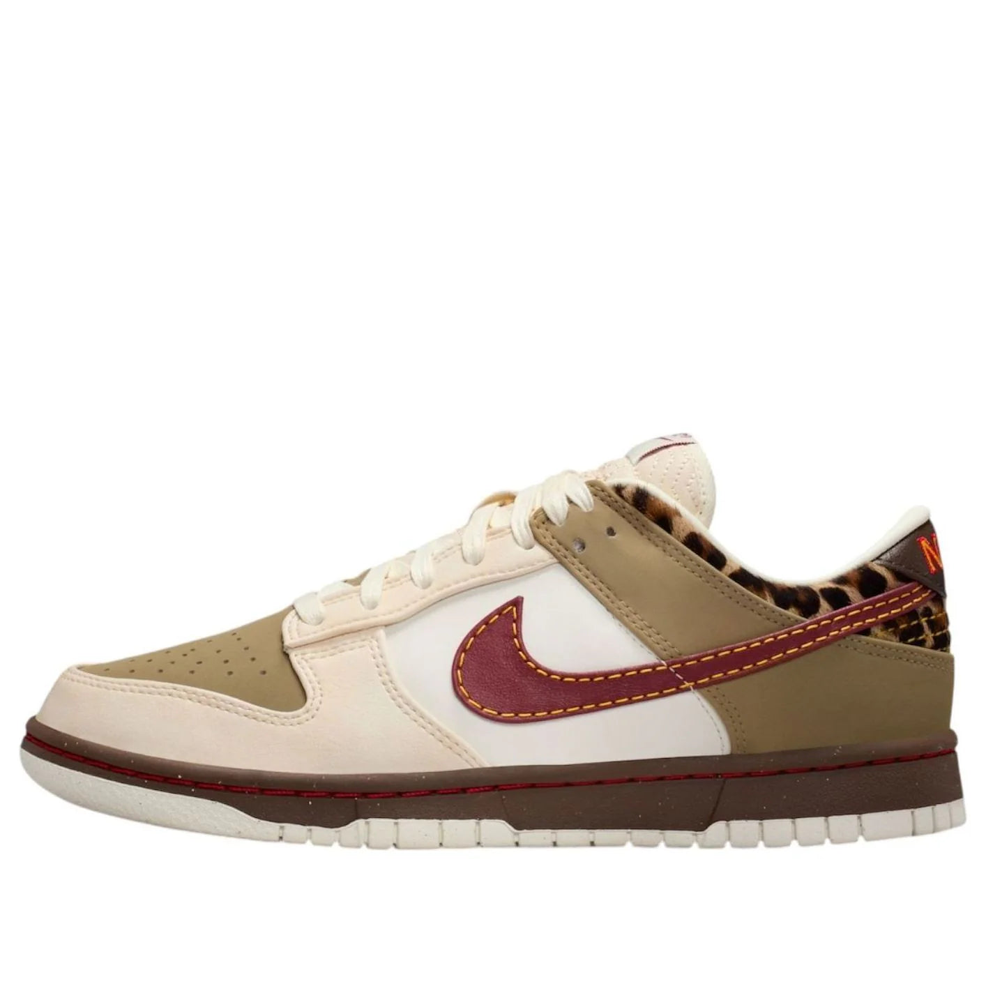 Nike Dunk Low Retro Khaki Team Red Pearl White
