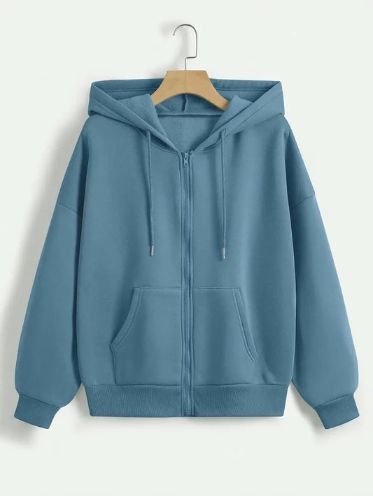 Zipper Hoodie in Blue