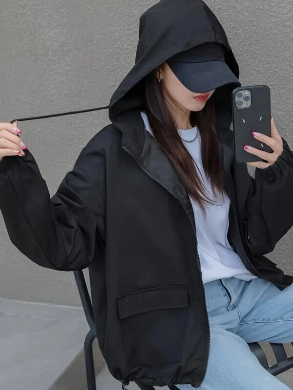 Drawstring Hooded Jacket - Image 2