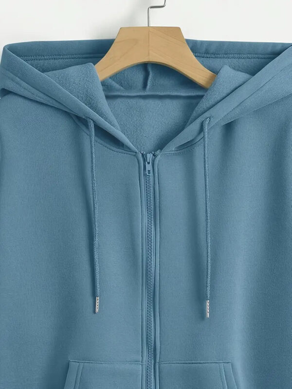 Zipper Hoodie in Blue - Image 5